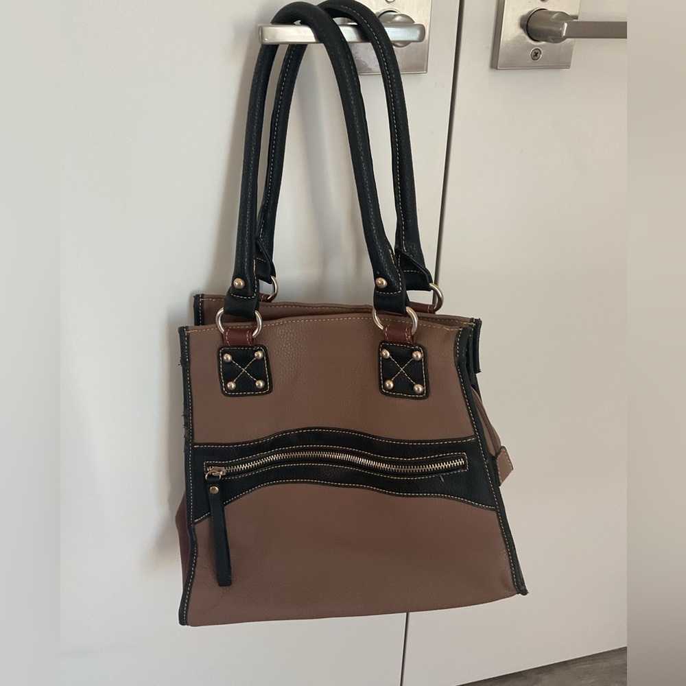 Classic Brown and Black Leather Shoulder Bags with Structured Design